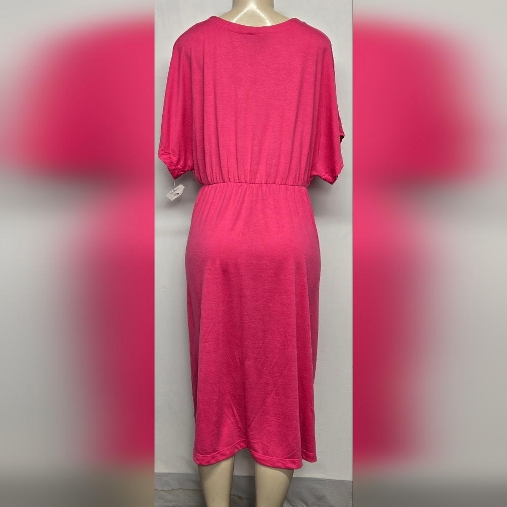 White Stag Xl 16-18 Dress Pullover Stretch Short Sleeve Braided V Neck Empire — image 4 of 5